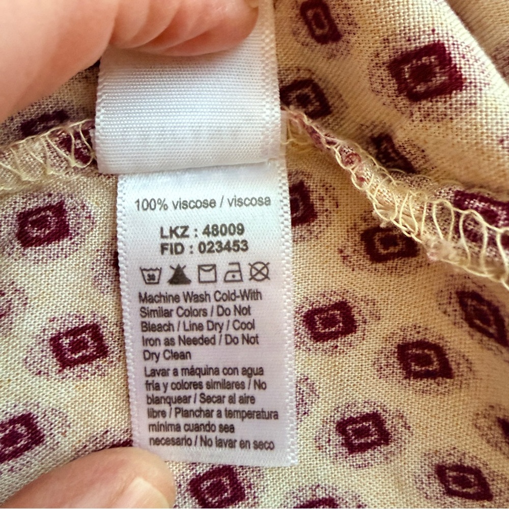 Lascana | Chic Maroon Patterned Blouse, 3/4 Sleeves - Picture 8 of 8
